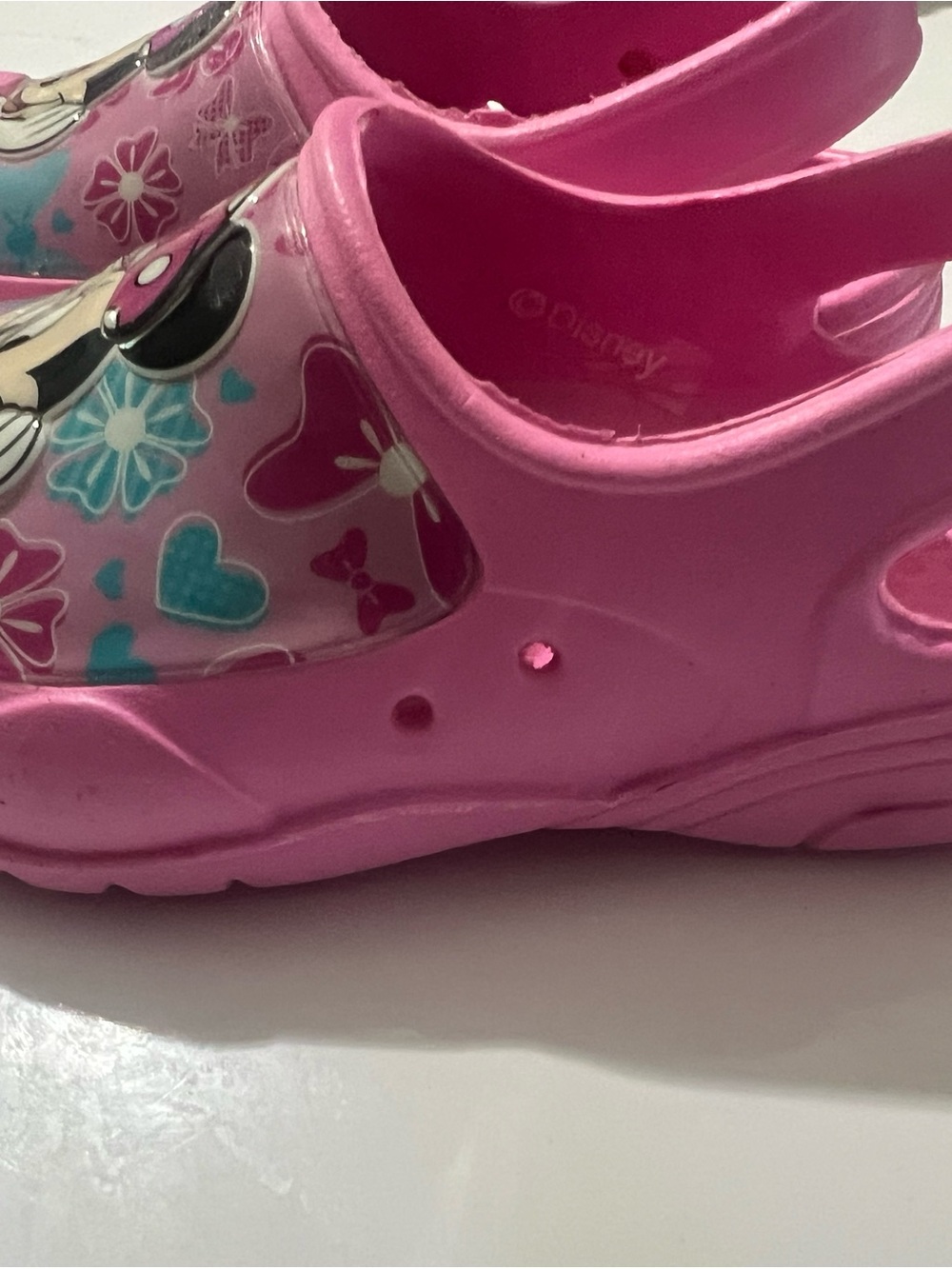 Girls' Pink Foam Clog Sandals with Floral & Heart Accents